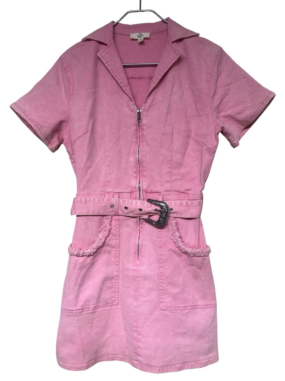 Entro pink denim mini dress western cowgirl